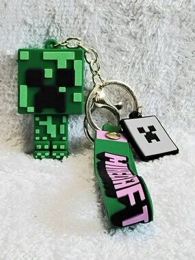 2/$20 3D Silicone Minecraft Keychain made of Very Durable Rubber!!
